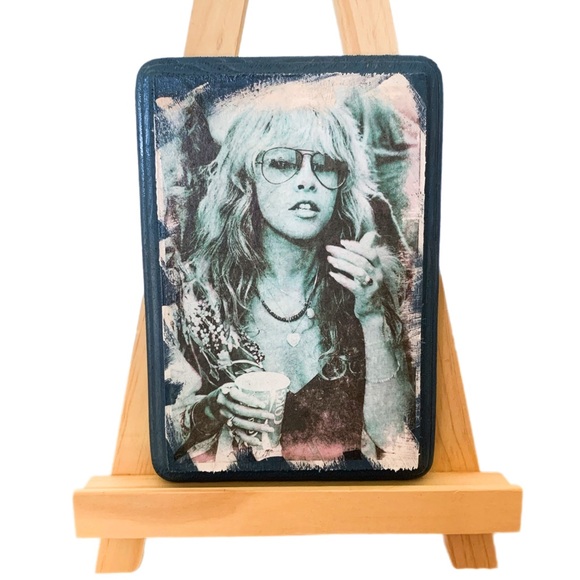 Mixed Media Stevie Nicks Wood Plaque Artwork - Picture 2 of 5